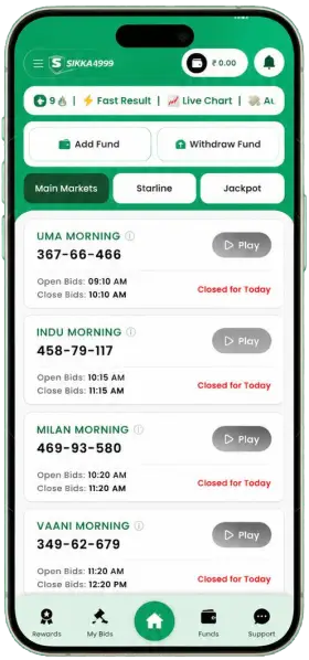 SIKKA999 matka app on mobile phone